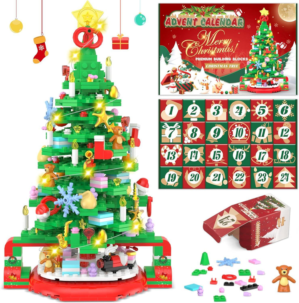 Last Day 70% OFF Advent Calendar 2024 Christmas Tree Building Set