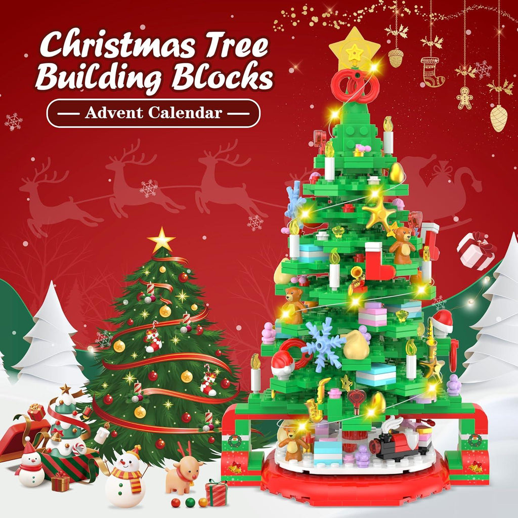 Last Day 70% OFF Advent Calendar 2024 Christmas Tree Building Set