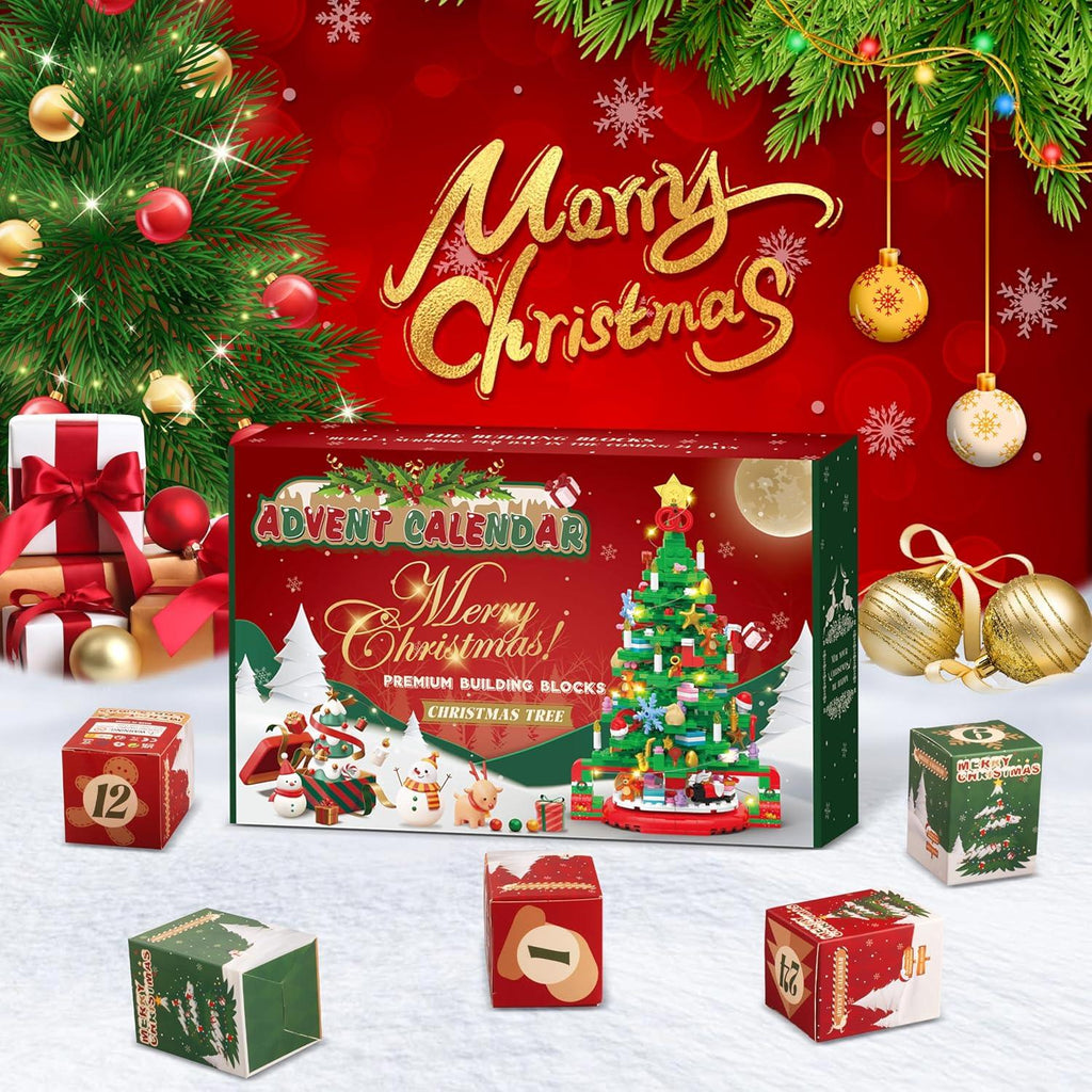 Last Day 70% OFF Advent Calendar 2024 Christmas Tree Building Set