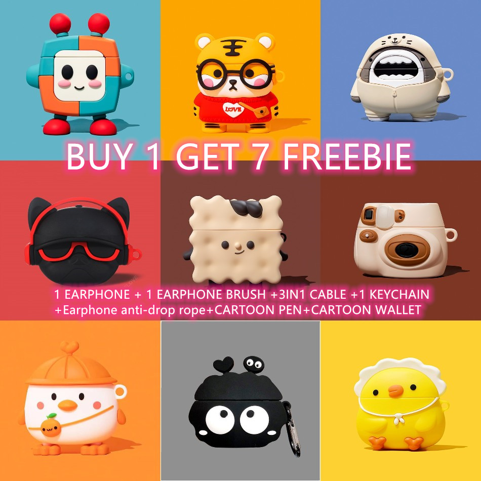 LJM-(BUY 1 GET 7) CARTOON EARPHONE CASE(Pick in Live, Select by No.)