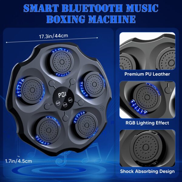 Electric Music Boxing Machine Smart Bluetooth Wall Mounted Music Boxing Trainer Gym Home Electronic Boxing Target Punching Equipment