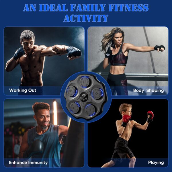 Electric Music Boxing Machine Smart Bluetooth Wall Mounted Music Boxing Trainer Gym Home Electronic Boxing Target Punching Equipment