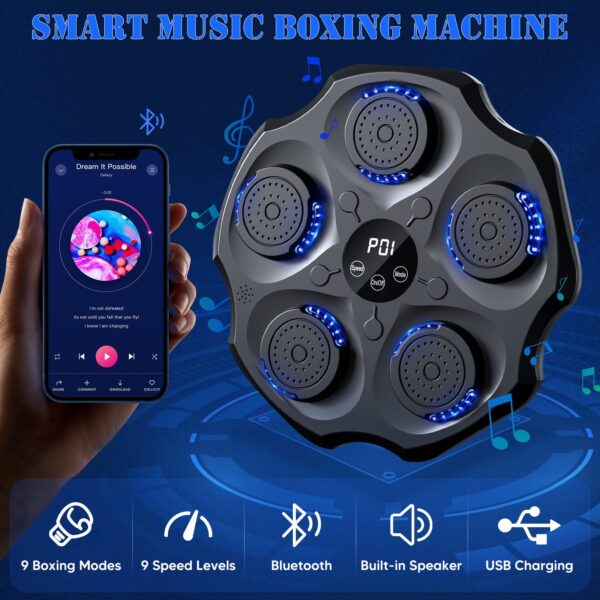 Electric Music Boxing Machine Smart Bluetooth Wall Mounted Music Boxing Trainer Gym Home Electronic Boxing Target Punching Equipment