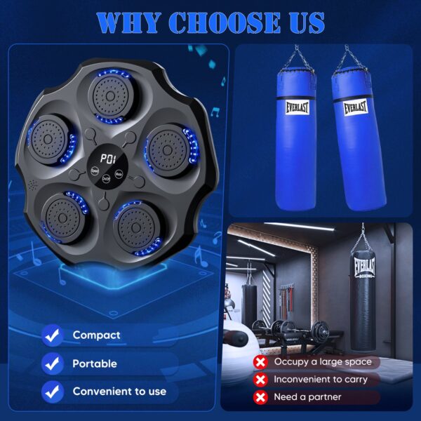 Electric Music Boxing Machine Smart Bluetooth Wall Mounted Music Boxing Trainer Gym Home Electronic Boxing Target Punching Equipment