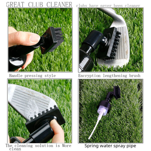 New golf cleaning brush spray kettle brush ball head brush handle press type three-color optional cross-border hot sale