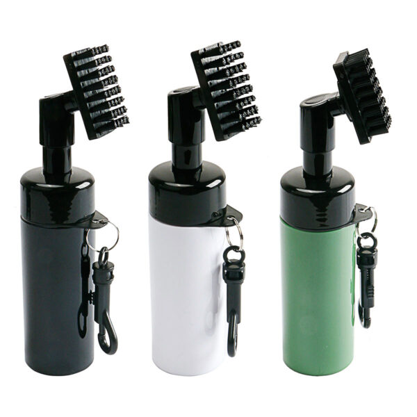 New golf cleaning brush spray kettle brush ball head brush handle press type three-color optional cross-border hot sale