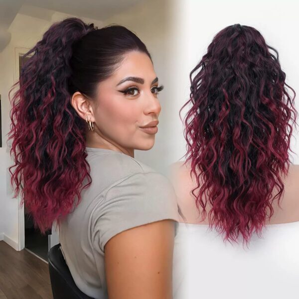 ⏰Last Day Hot Sale--50% Off⌛💜Curly Wavy Frizzy Hair Extension with Ponytail🔥