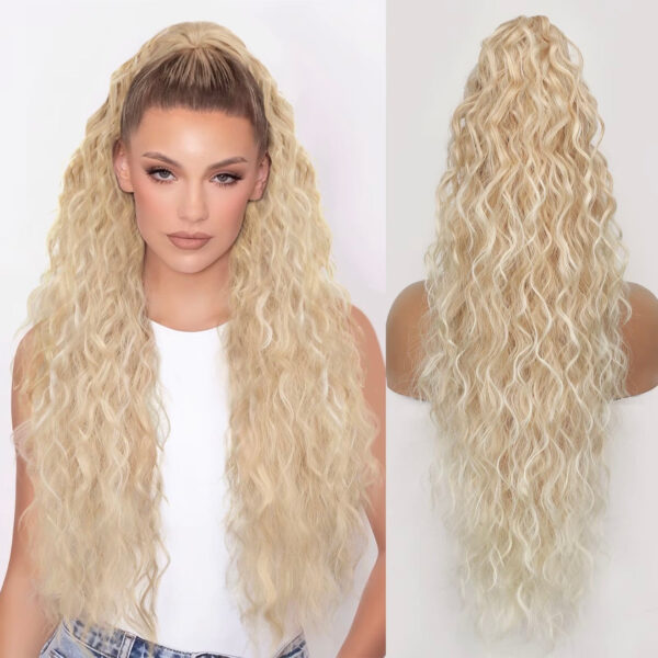 ⏰Last Day Hot Sale--50% Off⌛💜Curly Wavy Frizzy Hair Extension with Ponytail🔥