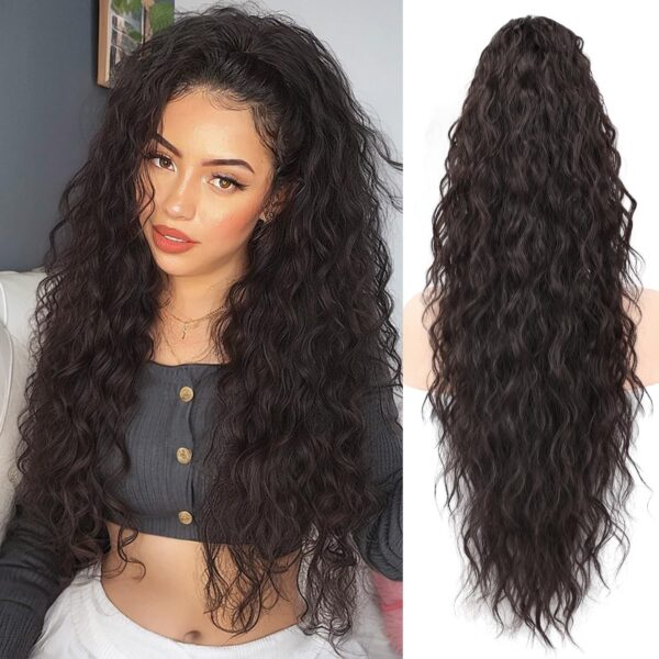 ⏰Last Day Hot Sale--50% Off⌛💜Curly Wavy Frizzy Hair Extension with Ponytail🔥