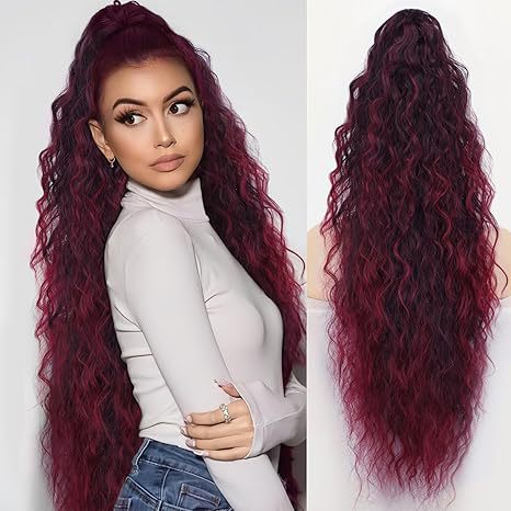 ⏰Last Day Hot Sale--50% Off⌛💜Curly Wavy Frizzy Hair Extension with Ponytail🔥